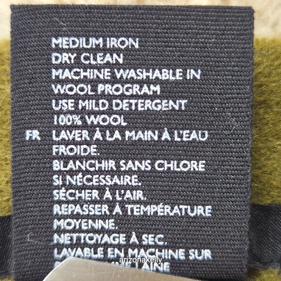 COS Wool Scarf Green Fringe Oblong - Picture 5 of 12